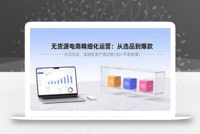 无货源电商精细化运营：从选品到爆款，实现轻资产高回报(40+节系统课