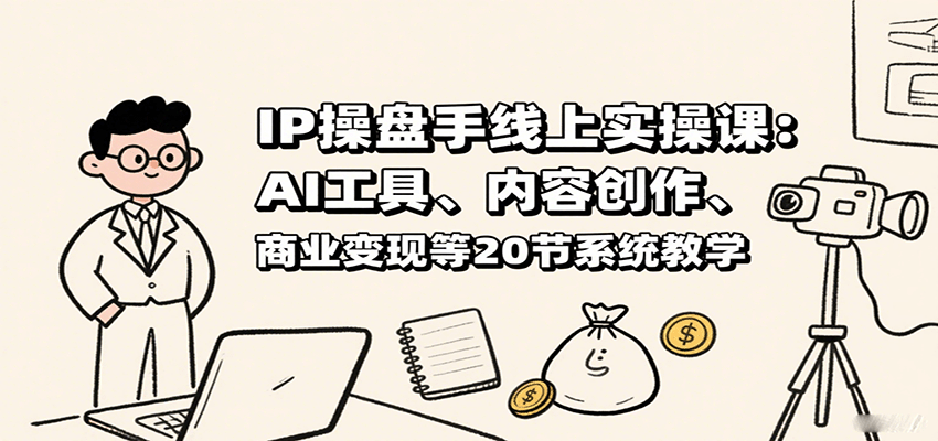 IP操盘手线上实操课：AI工具、内容创作、商业变现等20节系统教学-源码天堂