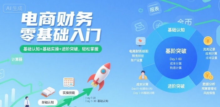 电商财务零基础入门，基础认知+基础实操+进阶突破，轻松掌握-源码天堂