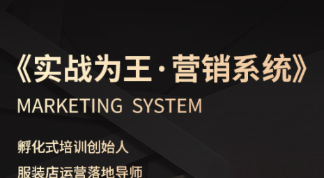 老杨·服装老板必修课《实战为王-营销系统》实现业绩被动式增长-源码天堂