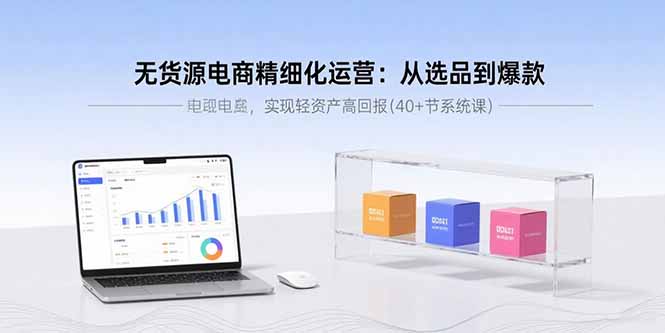 无货源电商精细化运营：从选品到爆款，实现轻资产高回报(40+节系统课-小白网创