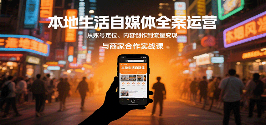 本地生活自媒体全案运营，从账号定位、内容创作到流量变现与商家合作实战课-源码天堂