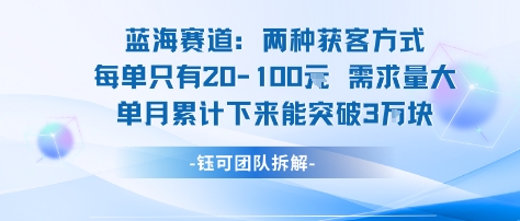 蓝海赛道：需求量大 单月累计下来能突破3W-源码天堂