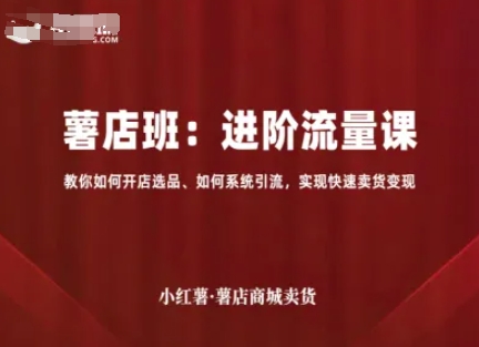 小红薯薯店商城卖货，进阶流量课，教你如何开店选品、如何系统引流，实现快速卖货变现-源码天堂