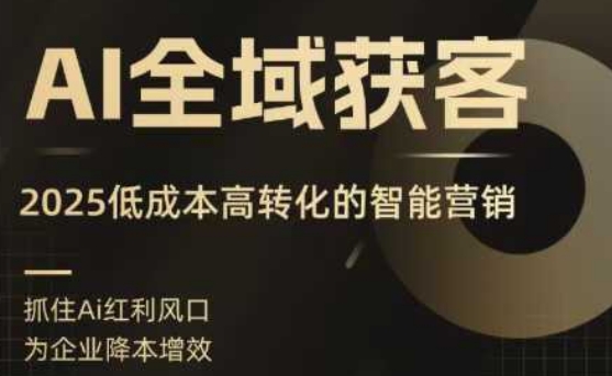 AI全域获客实训营，2025低成本高转化的智能营销，精准找客，高效营销-源码天堂