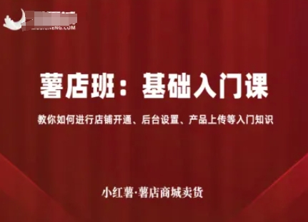 小红薯薯店商城卖货，基础入门课，教你如何进行店铺开通、后台设置、产品上传等入门知识-源码天堂