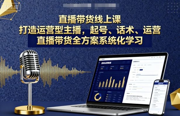 直播带货线上课，打造运营型主播，起号、话术、运营，直播带货全方案系统化学习-源码天堂