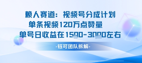 视频号分成计划新赛道玩法，单条收益突破了120W，综合收益在3k上下-源码天堂