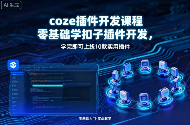 coze插件开发课程，零基础学扣子插件开发，学完即可上线10款实用插件-源码天堂