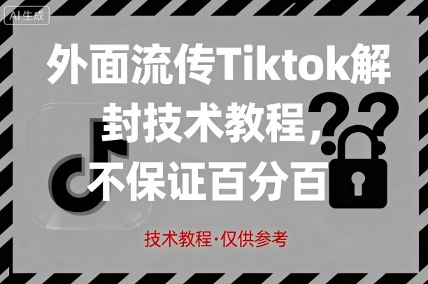 外面流传Tiktok解封技术教程，不保证百分百，具体自测-源码天堂