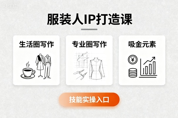 服装人IP打造课，文案创富+生活圈写作+专业圈写作+服装人专属+吸金元素+技能实操-源码天堂