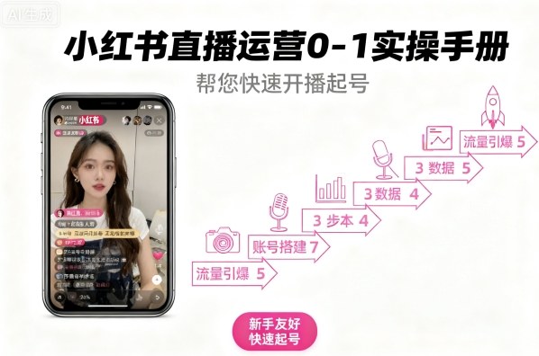 小红书直播运营0-1实操手册，帮您快速开播起号-源码天堂