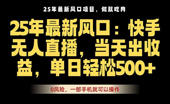 25年最新无人直播玩法，当天秒出单，一部手机就可操作-源码天堂