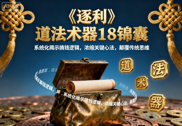 《逐利》道法术器18锦囊，系统化揭示搞钱逻辑，浓缩关键心法，颠覆传统思维-源码天堂