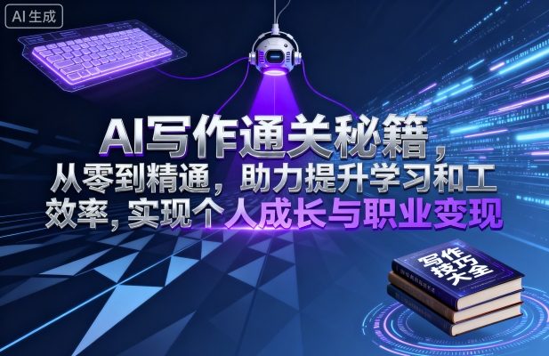 AI写作通关秘籍，从零到精通，助力提升学习和工作效率，实现个人成长与职业变现-源码天堂