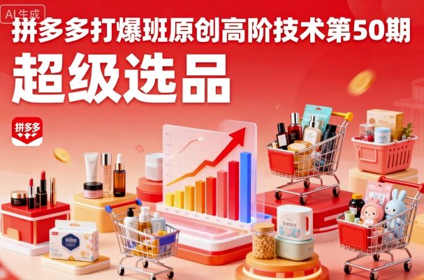 拼多多打爆班原创高阶技术第50期，超级选品-源码天堂