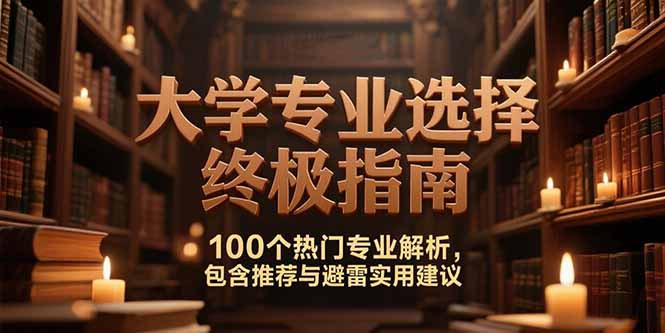 付费文：大学专业选择终极指南,100个热门专业解析,包含推荐与避雷实用建议-小白网创