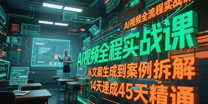 AI视频全流程实战课，从文案生成到案例拆解，14天速成45天精通-小白网创
