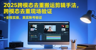 2025跨模态去重搬运剪辑手法，跨模态去重现场验证 +全程实操，真实账号验证-小白网创