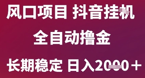 风口项目，六月最新玩法抖音无人挂G，全自动撸金，长期稳定 日入2k+【揭秘】-小白网创
