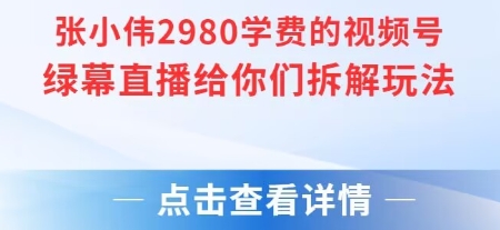 张小伟2980付费额视频号绿幕直播给你们拆解玩法-小白网创