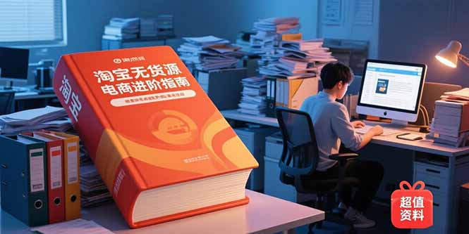 淘宝无货源电商进阶指南，包含新人课、进阶课，配套资料，蓝海选品等-小白网创