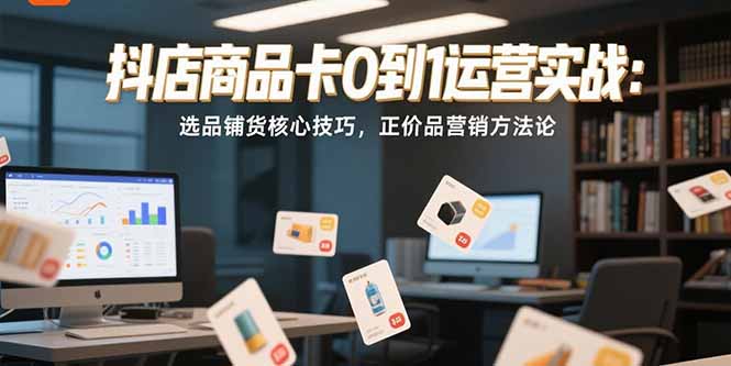 抖店商品卡0到1运营实战：选品铺货核心技巧，正价品营销方法论-小白网创