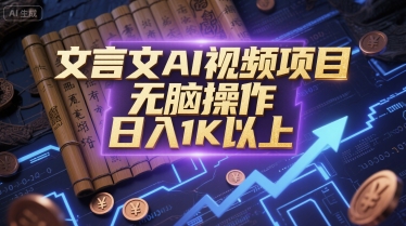 文言文AI视频项目，无脑操作，日入1K以上-小白网创