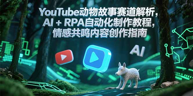 YouTube动物故事赛道解析，AI+RPA自动化制作教程，情感共鸣内容创作指南-小白网创
