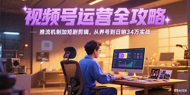 2025视频号运营全攻略，推流机制加短剧剪辑，从养号到日销34万实战-小白网创