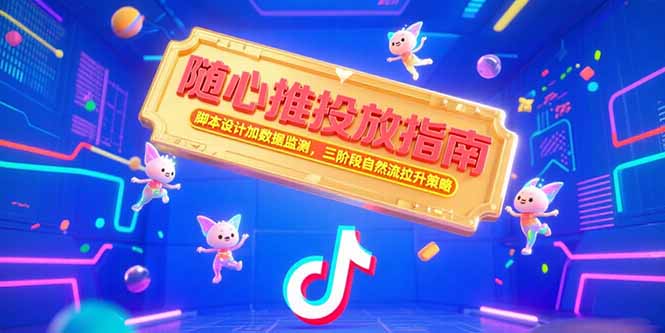 随心推投放指南，脚本设计加数据监测，三阶段自然流拉升策略-小白网创