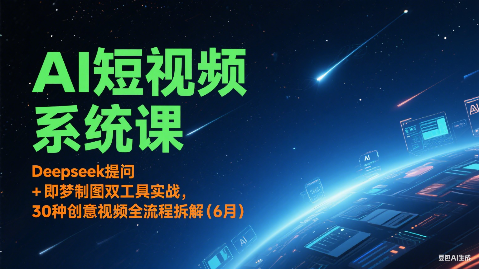 AI短视频系统课：Deepseek提问 + 即梦制图双工具实战，30种创意视频全流程拆解(6月)-小白网创