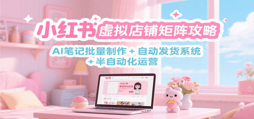 小红书虚拟店铺矩阵攻略：AI笔记批量制作 + 自动发货系统 + 半自动化运营-小白网创