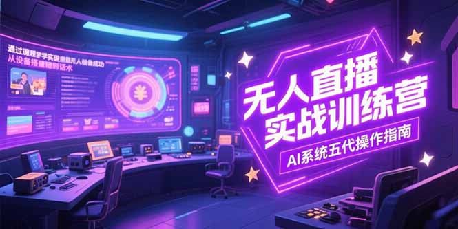 无人直播实操训练营，从设备搭建到话术，AI系统五代操作指南(7月更新-小白网创